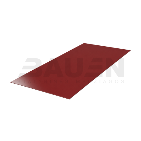 Lygi skarda | Lygi skarda HANBUD 0.5 mm., 1250 mm., blizgi vyšninė raudona, RAL3009
