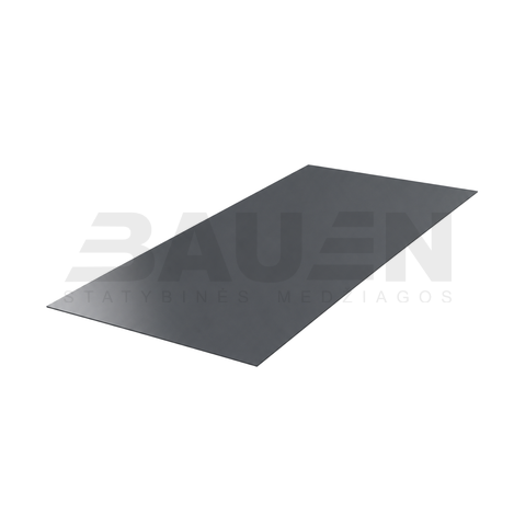 Lygi skarda | Lygi skarda HANBUD 0.5 mm., 1250 mm., blizgi grafito RAL7024