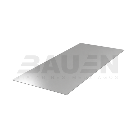 Lygi skarda | Lygi skarda HANBUD 0.5 mm., 1250 mm., blizgi pilka aliuminio RAL9007