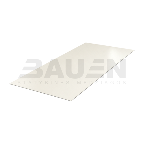 Lygi skarda | Lygi skarda HANBUD 0.5 mm., 1250 mm., blizgi balta RAL9010
