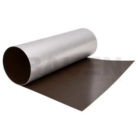 Lygi skarda | Lygi skarda HANBUD 0.5 mm., 1250 mm., blizgi tams., ruda, RAL8019 (25m2/rul)