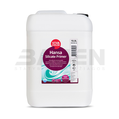 Gruntai | Silikatinis gruntas mineraliniams fasadams VIVACOLOR Hansa Silicate Primer 10l