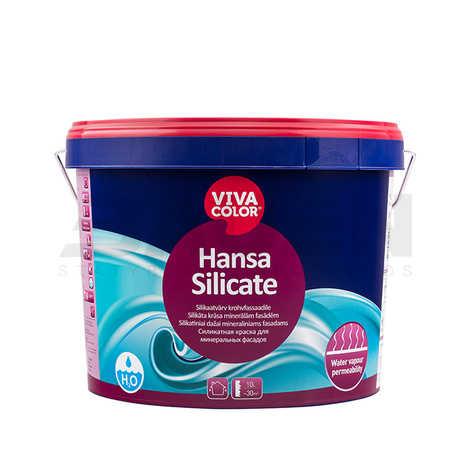 Dažai | Silikatiniai dažai mineraliniams fasadams VIVACOLOR Hansa Silicate (SC bazė) 2,7l