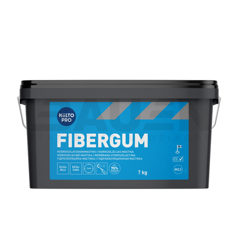 Hidroizoliacija | Elastinga hidroizoliacija KIILTO FIBERGUM 7 Kg.