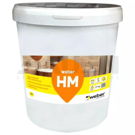 Hidroizoliacija | Polimerinė hidroizoliacija WEBER HM, mėlyna, 5 Kg.