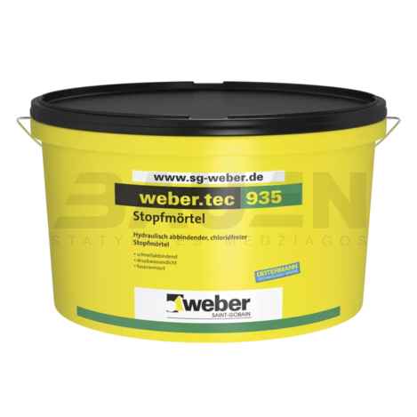 Hidroizoliacija | Hidrauliškai kietėjantis užtaisymo skiedinys WEBER.TEC 935, be chloridų, 10 Kg.
