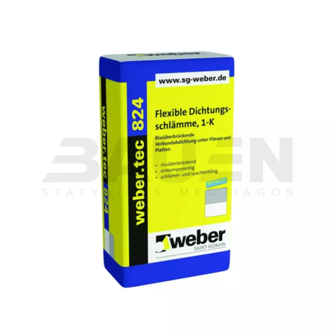 Hidroizoliacija | Elastinga cementinė hidroizoliacija WEBER.TEC 824, 20 Kg.