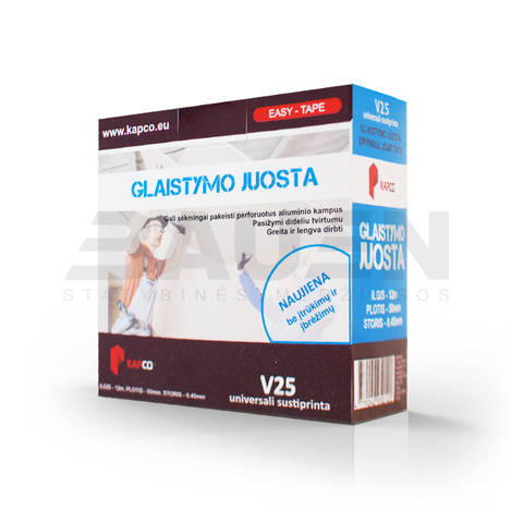 Juostos | Kompozitinis glaistymo kampas ritiniuose KAPCO Easy-Tape V25, 50 mm x 25 m.