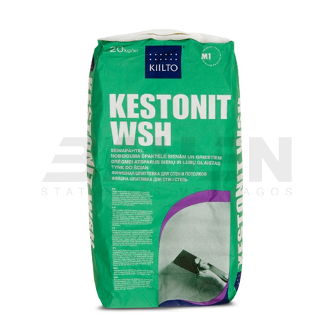 Glaistai | Baltas drėgmei atsparus sienų ir lubų glaistas KIILTO WSH, 20 kg.