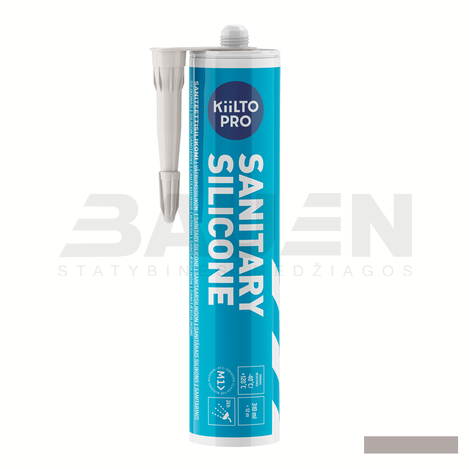 Silikonai | Silikonas KIILTO Pro Sanitary, 34 Dark sand, 310 ml.