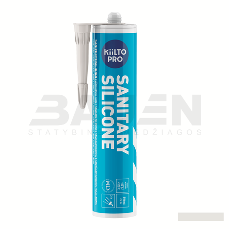 Silikonai | Silikonas KIILTO Pro Sanitary, 39 Marble white, 310 ml.