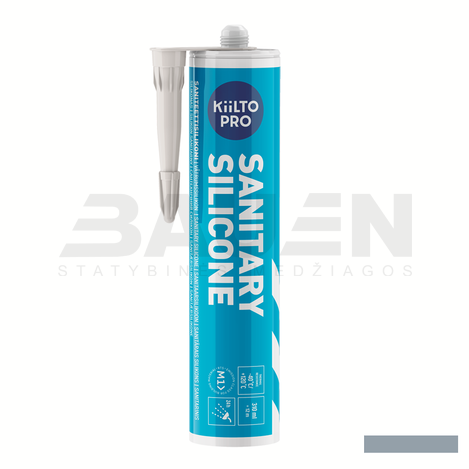 Silikonai | Silikonas KIILTO Pro Sanitary, 42 Steel, 310 ml.