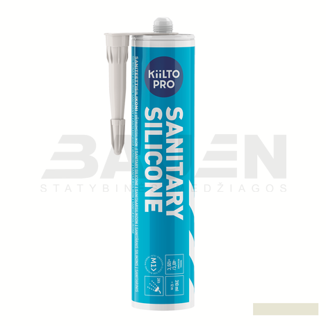Silikonai | Silikonas KIILTO Pro Sanitary, 43 Pearl, 310 ml.