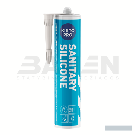 Silikonai | Silikonas KIILTO Pro Sanitary, 46 silver, 310 ml.