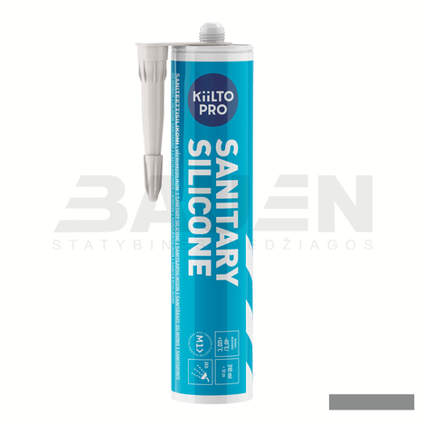 Silikonai | Silikonas KIILTO Pro Sanitary, 47 Charcoal grey, 310 ml.