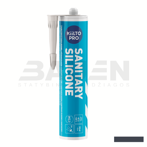 Silikonai | Silikonas KIILTO Pro Sanitary, 48 Antracite, 310 ml.