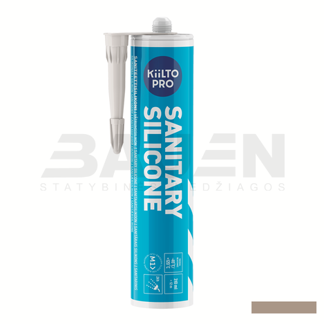 Silikonai | Silikonas KIILTO Pro Sanitary, 52 Warm taupe, 310 ml.
