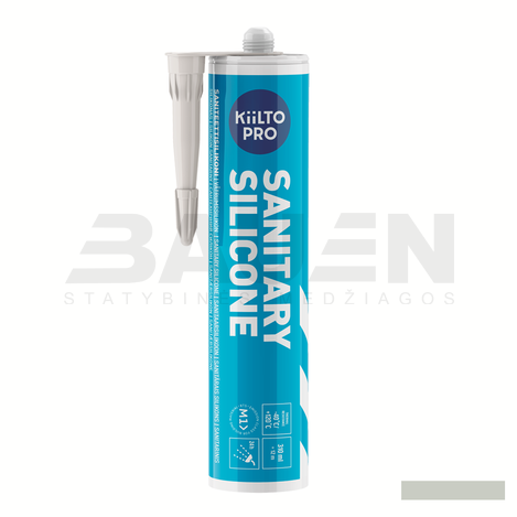 Silikonai | Silikonas KIILTO Pro Sanitary, 63 Smoke green, 310 ml.