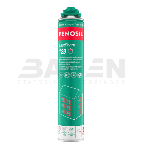 Putos | Pistoletinės, greitai stingstančios, sandarinimo putos PENOSIL FastFoam 123, šviesiai geltona, 870 ml