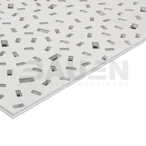 Gipso kartono GKP | GKP akustinė plokštė Knauf Cleaneo „Sūrio“ 10/16/22R 2000x1200x12.5 mm., (2.24m2) juoda perforacija