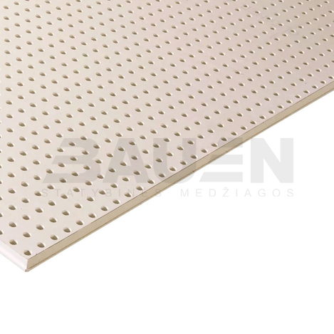 Gipso kartono GKP | GKP akustinė plokštė Knauf Cleaneo 8/18R 4SK, 1998x1188x12,5 mm. (2.37m2) juoda perforacija