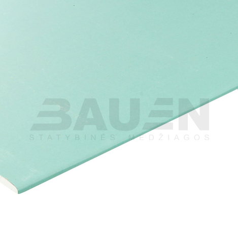 Gipso kartono GKP | GKPI impregnuota plokštė KNAUF Green 2600x1200x12,5 (3,12 m2)