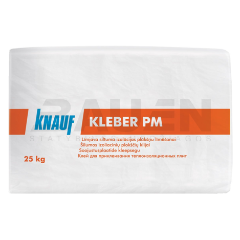 Kiti klijai | Termoizoliacinių plokščių klijai Knauf KLEBER PM, 25 Kg.