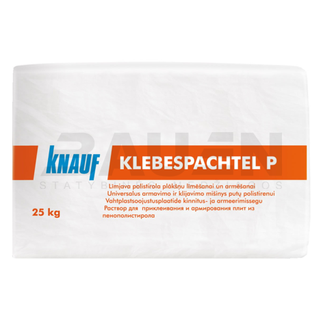 Armavimo mišiniai | Klijavimo ir armavimo mišinys polistirolui KNAUF KLEBESPACHTEL P, 25kg.
