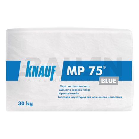 Mašininis tinkas | Tinkas gipsinis mašininis KNAUF MP 75 BLUE, 30 kg