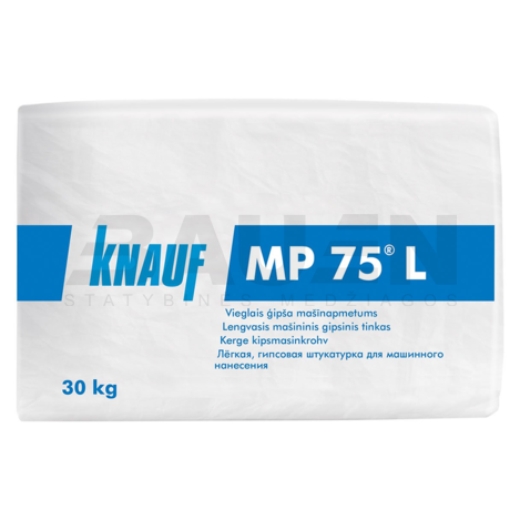 Mašininis tinkas | Tinkas gipsinis mašininis KNAUF MP 75, Leicht 30 kg