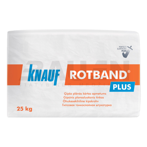 Tinkai | Plonasluoksnis gipsinis tinkas Knauf ROTBAND PLUS, 25 Kg.