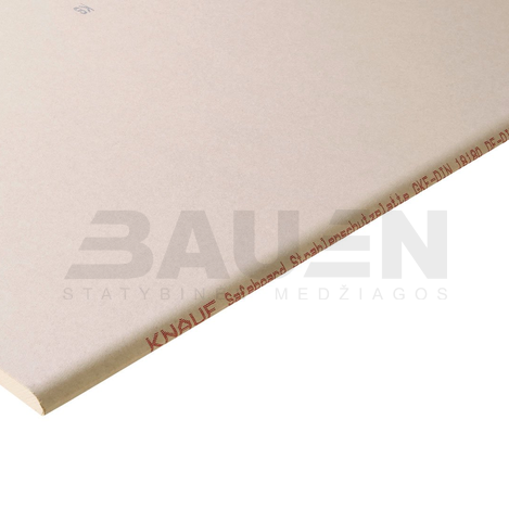 Gipso kartono GKP | GKF bešvinė, nelaidi rentgeno spinduliams plokštė KNAUF Safeboard 2400x625x12.5 mm., (1.5m2)