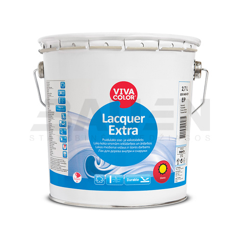 Lakai | Blizgus lakas medienai išorės ir vidaus darbams VIVACOLOR Lacquer Extra 2,7l