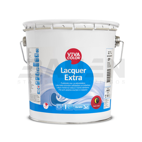Lakai | Pusiau matinis lakas medienai išorės ir vidaus darbams VIVACOLOR Lacquer Extra 2,7l