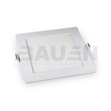 LED šviesos panelės | LED įleidžiama kvadratinė šviesos panelė, 12W 3500K