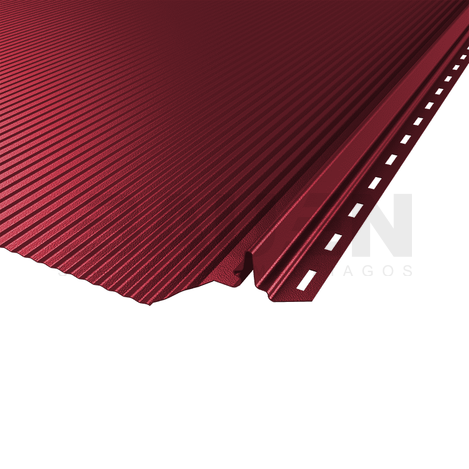 Plieninė danga | Klasikinė skarda Hanbud PHR560 "Mikrobanga" 0,5-0.7 mm., (525mm) vyšninė, blizgi (RAL3005), m2