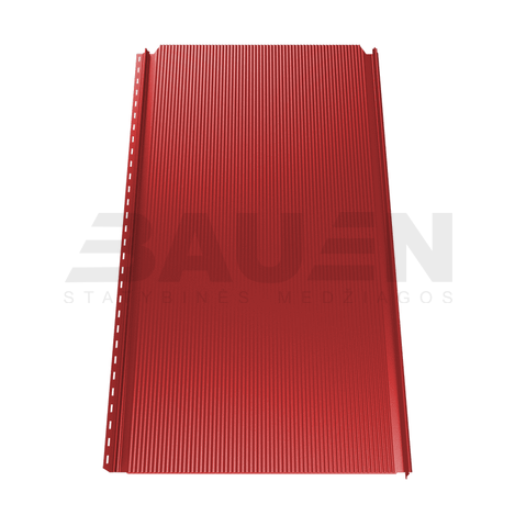 Plieninė danga | Klasikinė skarda Hanbud PHR560 "Mikrobanga" 0,5-0.7 mm., (525mm) raudona, blizgi (RAL3011), m2