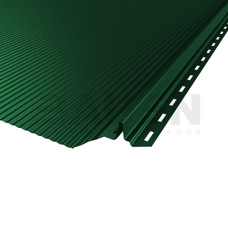 Plieninė danga | Klasikinė skarda Hanbud PHR560 "Mikrobanga" 0,5-0.7 mm., (525mm) žalia, blizgi (RAL6005), m2