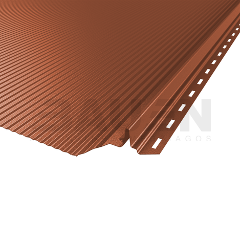Plieninė danga | Klasikinė skarda Hanbud PHR560 "Mikrobanga" 0,5-0.7 mm., (525mm) molio, blizgi (RAL8004), m2