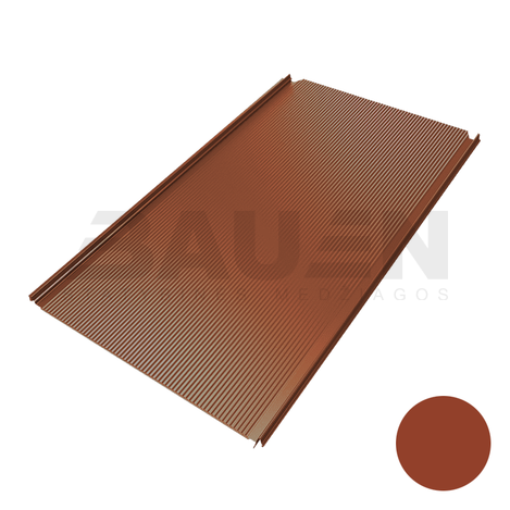 Plieninė danga | Klasikinė skarda Hanbud PHR560 "Mikrobanga" 0,5-0.7 mm., (525mm) molio, matinė (RAL8004), m2