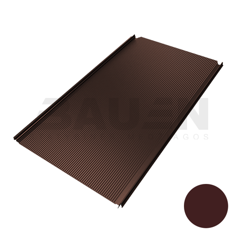 Plieninė danga | Klasikinė skarda Hanbud PHR560 "Mikrobanga" 0,5-0.7 mm., (525mm) ruda, blizgi (RAL8017), m2