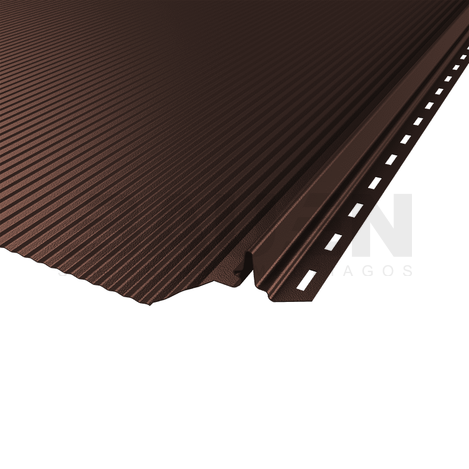 Plieninė danga | Klasikinė skarda Hanbud PHR560 "Mikrobanga" 0,5-0.7 mm., (525mm) ruda, blizgi (RAL8017), m2