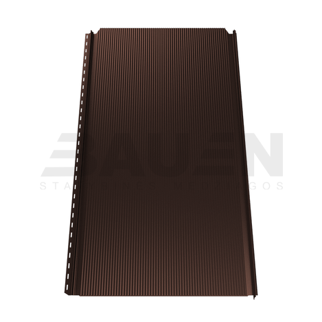 Plieninė danga | Klasikinė skarda Hanbud PHR560 "Mikrobanga" 0,5-0.7 mm., (525mm) tams. ruda, blizgi (RAL8019), m2