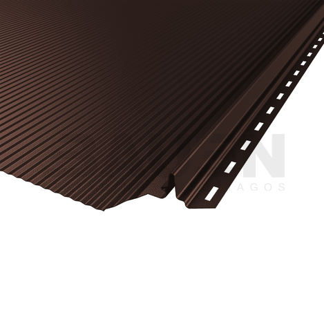 Plieninė danga | Klasikinė skarda Hanbud PHR560 "Mikrobanga" 0,5-0.7 mm., (525mm) tams. ruda, blizgi (RAL8019), m2