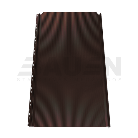 Plieninė danga | Klasikinė skarda Hanbud PHR560 "Mikrobanga" 0,5-0.7 mm., (525mm) tams. ruda, matinė (RAL8019), m2