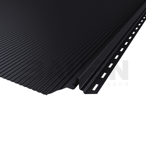 Plieninė danga | Klasikinė skarda Hanbud PHR560 "Mikrobanga" 0,5-0.7 mm., (525mm) juoda, blizgi (RAL9005), m2