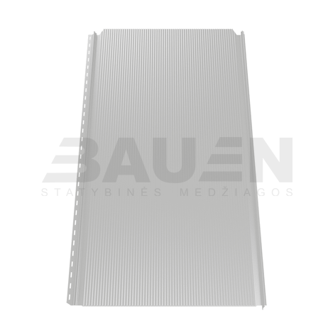 Plieninė danga | Klasikinė skarda Hanbud PHR560 "Mikrobanga" 0,5-0.7 mm., (525mm) sidabrinė, blizgi (RAL9006), m2