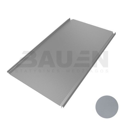 Plieninė danga | Klasikinė skarda Hanbud PHR560 "Mikrobanga" 0,5-0.7 mm., (525mm) tams. sidabrinė, blizgi (RAL9007), m2