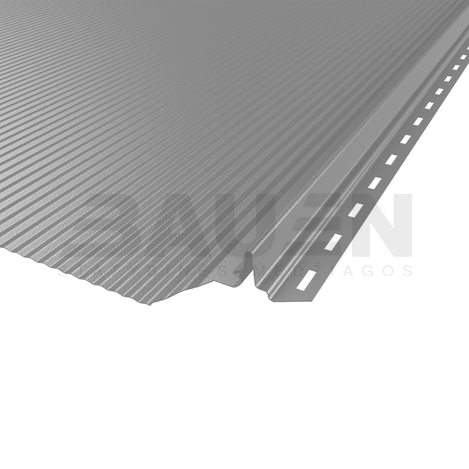 Plieninė danga | Klasikinė skarda Hanbud PHR560 "Mikrobanga" 0,5-0.7 mm., (525mm) tams. sidabrinė, blizgi (RAL9007), m2