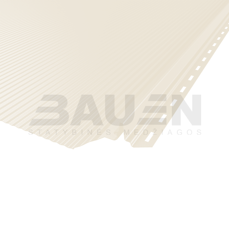 Plieninė danga | Klasikinė skarda Hanbud PHR560 "Mikrobanga" 0,5-0.7 mm., (525mm) balta, blizgi (RAL9010), m2